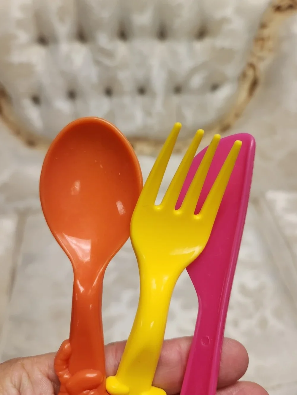 Vintage‎ Winnie the Pooh Plastic Toddler Cutlery Silverware 13 Pieces